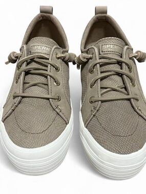 Sperry Women’s Olive-Taupe Textured Low-Top Sneakers